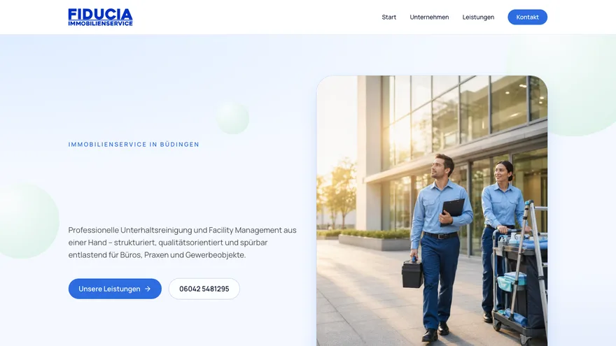 Screenshot of the Immoservice homepage